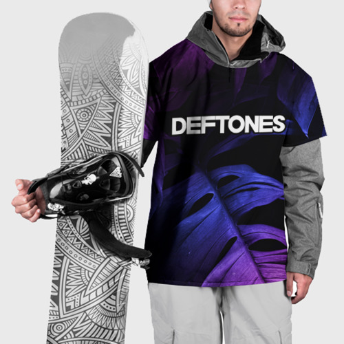 Накидка на куртку 3D Deftones neon monstera, цвет 3D печать