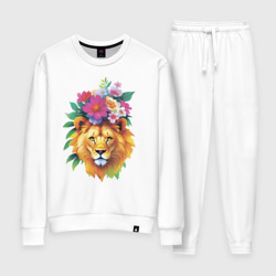 Женский костюм хлопок Лев - царь зверей в цветах