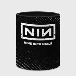 Кружка с полной запечаткой Nine Inch Nails с потертостями на темном фоне - фото 2