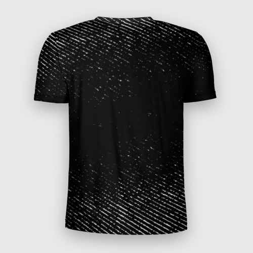 Мужская футболка 3D Slim с принтом Nine Inch Nails с потертостями на темном фоне, вид сзади #1