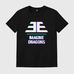 Мужская футболка хлопок Imagine Dragons glitch rock