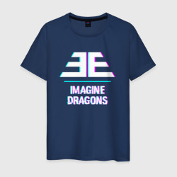 Мужская футболка хлопок Imagine Dragons glitch rock