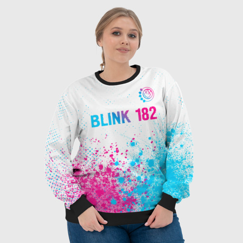 Женский свитшот 3D Blink 182 neon gradient style: символ сверху, цвет 3D печать - фото 6