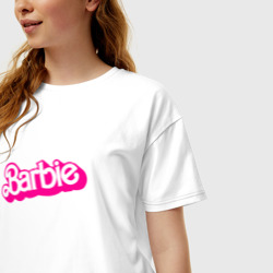 Женская футболка хлопок Oversize Барби Фильм - фото 2