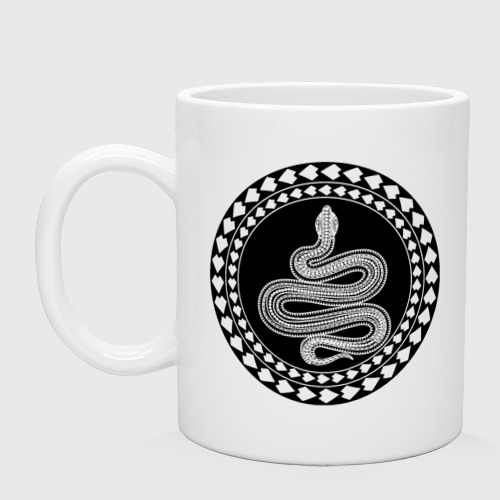 Кружка керамическая с принтом Ползущая змея, вид спереди #2