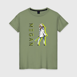 Меган - кукла – Женская футболка хлопок с принтом купить со скидкой в -20%