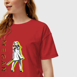 Женская футболка хлопок Oversize Меган - кукла - фото 2