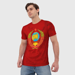 Мужская футболка 3D Герб Советского Союза - фото 2