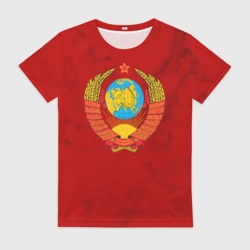 Женская футболка 3D Герб Советского Союза
