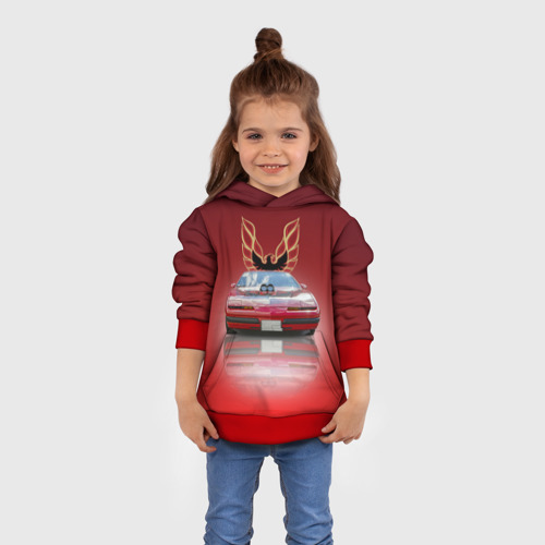 Детская толстовка 3D Американский спорткар Pontiac Firebird, цвет красный - фото 4