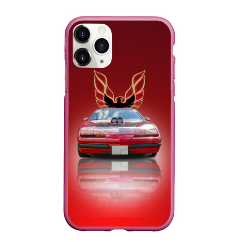 Чехол для iPhone 11 Pro Max матовый Американский спорткар Pontiac Firebird, цвет малиновый