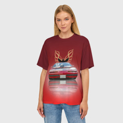 Женская футболка oversize 3D Американский спорткар Pontiac Firebird - фото 2