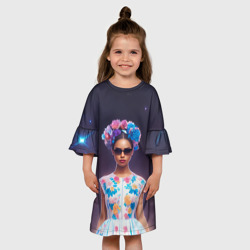 Детское платье 3D Девушка венок очки - фото 2