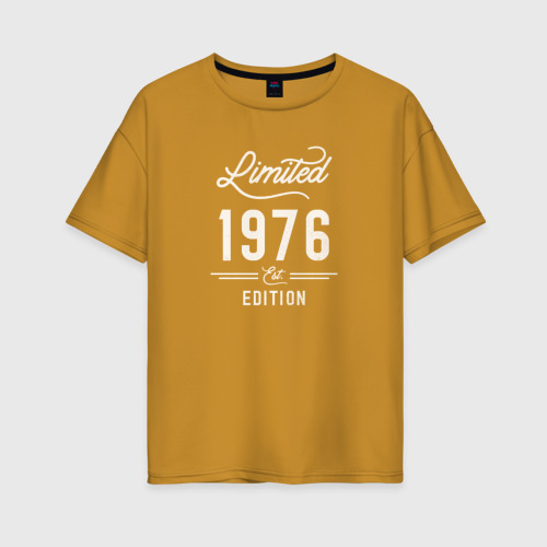 Женская футболка хлопок Oversize 1976 год - ограниченный выпуск, цвет горчичный