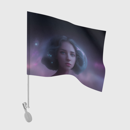 Флаг для автомобиля Девушка космос