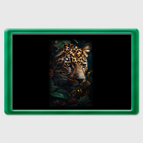 Магнит 45*70 Леопард фотореализм, цвет зеленый