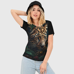 Женская футболка 3D Slim Леопард фотореализм - фото 2