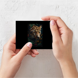 Поздравительная открытка Леопард фотореализм - фото 2