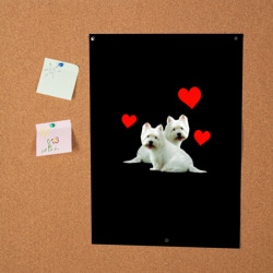 Постер Две собачки и сердца - фото 2