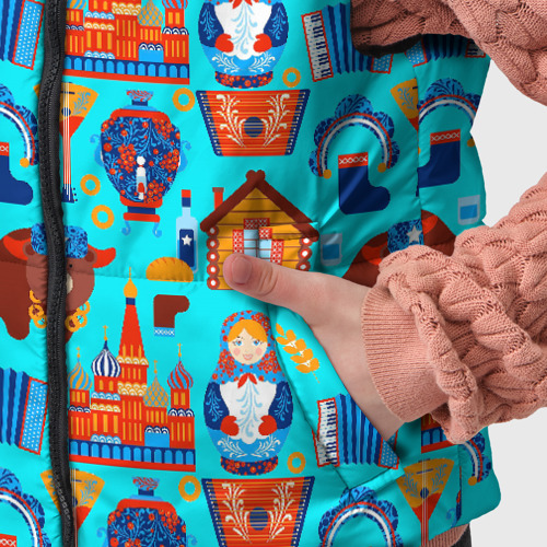 Детский жилет утепленный 3D с принтом Народный быт России, фото #4