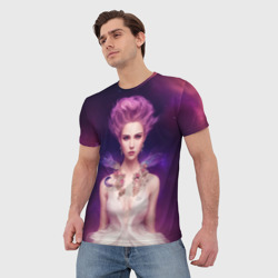 Мужская футболка 3D Девушка фея - фото 2