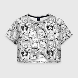Женская футболка Crop-top 3D Anime hentai ahegao