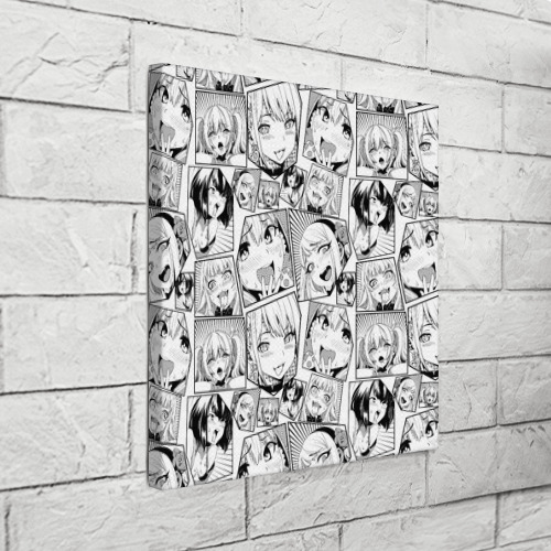 Холст квадратный Anime hentai ahegao, цвет 3D печать - фото 3
