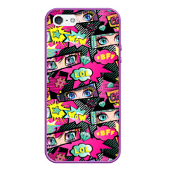 Чехол для iPhone 5/5S матовый Глаза аниме-девушки: pop-art pattern