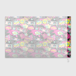 Флаг 3D Глаза аниме-девушки: pop-art pattern - фото 2