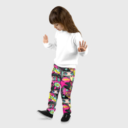Детские брюки 3D Глаза аниме-девушки: pop-art pattern - фото 2
