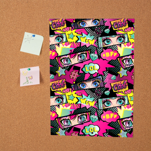 Постер Глаза аниме-девушки: pop-art pattern - фото 2