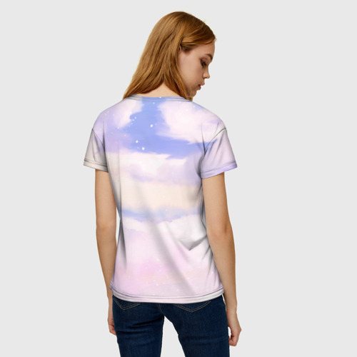 Женская футболка 3D с принтом Goblin Slayer sky clouds, вид сзади #2