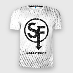 Мужская футболка 3D Slim Sally Face с потертостями на светлом фоне