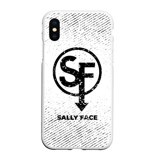 Чехол для iPhone XS Max матовый Sally Face с потертостями на светлом фоне