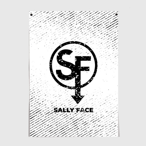 Постер Sally Face с потертостями на светлом фоне