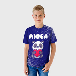 Детская футболка 3D Люба панда с сердечком - фото 2