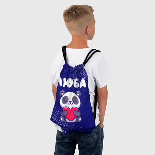 Рюкзак-мешок 3D Люба панда с сердечком - фото 4