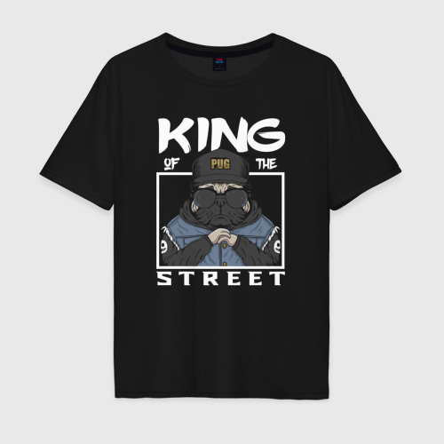 Мужская футболка хлопок Oversize с принтом King of the Street, вид спереди #2
