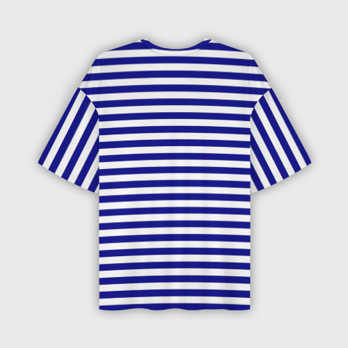 Мужская футболка oversize 3D Тельняшка синяя ВМФ, цвет 3D печать - фото 2