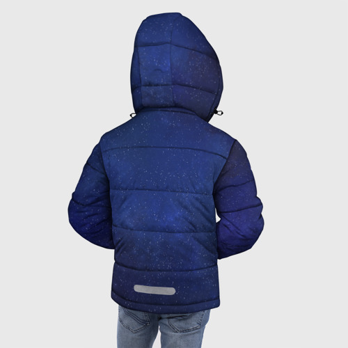 Зимняя куртка для мальчиков 3D с принтом Космический, вид сзади #2