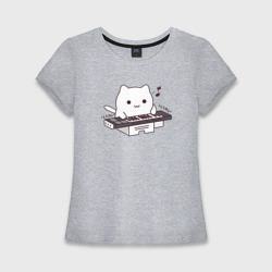 Женская футболка хлопок Slim Аниме Бонго кот