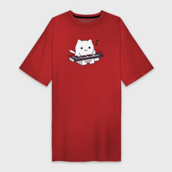 Платье-футболка хлопок Аниме Бонго кот