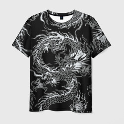 Мужская футболка 3D Татуировка японского дракона