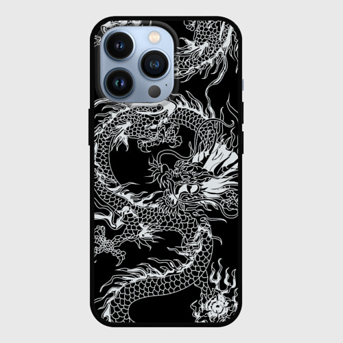 Чехол для iPhone 13 Pro с принтом Татуировка японского дракона, вид спереди #2