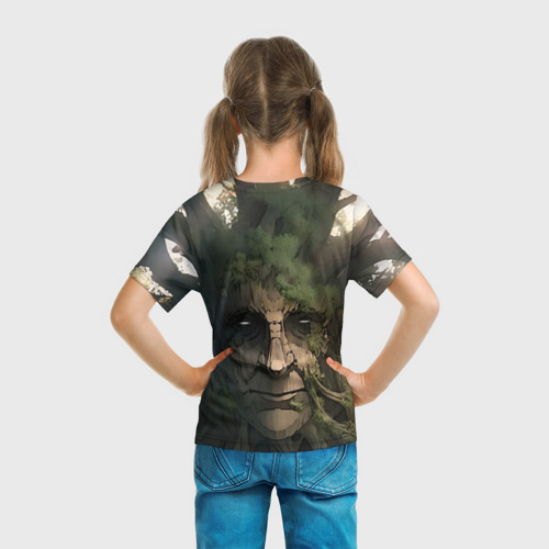Детская футболка 3D с принтом Аниме Мудрое дерево, вид сзади #2