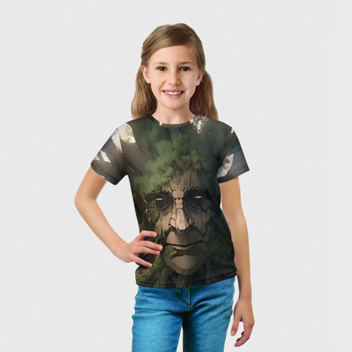 Детская футболка 3D с принтом Аниме Мудрое дерево, вид сбоку #3