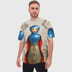 Мужская футболка oversize 3D Матрёшка фарфор - фото 2
