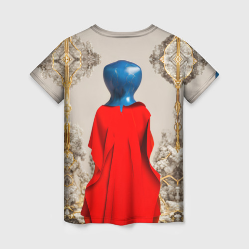 Женская футболка 3D Матрёшка фарфор, цвет 3D печать - фото 2