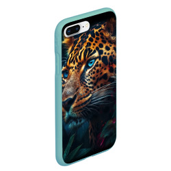 Чехол для iPhone 7Plus/8 Plus матовый Леопард с синими глазами - фото 2