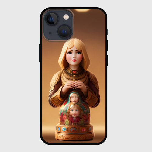 Чехол для iPhone 13 mini Матрёшка 585 Гольд кукла